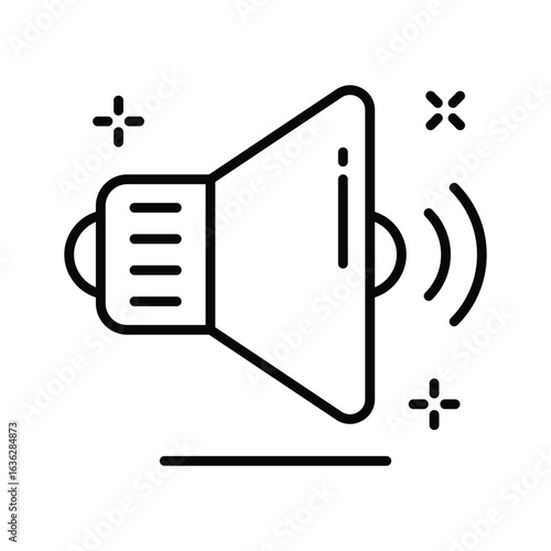 A visually engaging linear icon of public announcement 