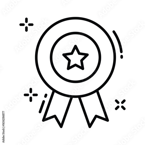 Grab this outline icon of branding name badge