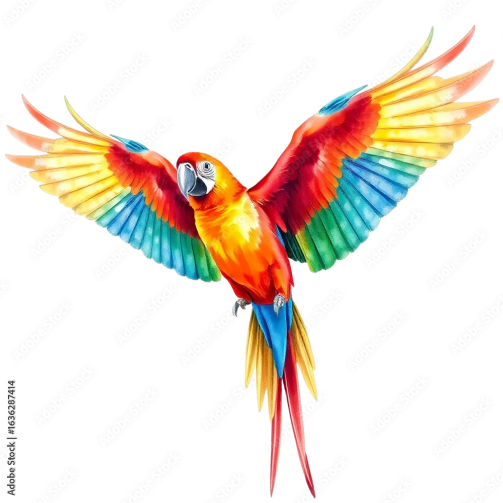 Fototapeta premium Parrot with colorful wings