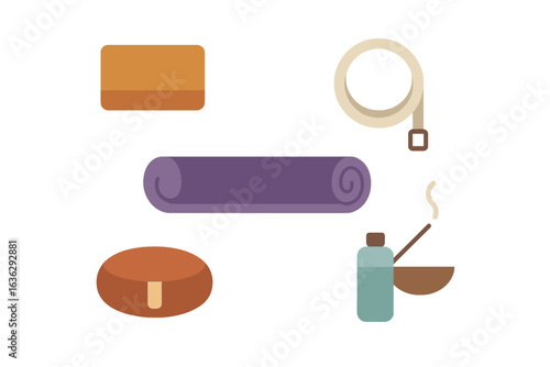Collection of yoga accessories showcasing various items for a complete practice