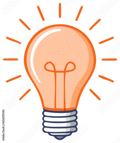Cartoon light bulb idea concept illustration graphic design