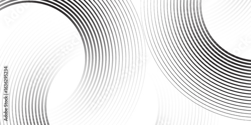 Black mascara circular texture, brush stroke isolated on white background. vector eps10