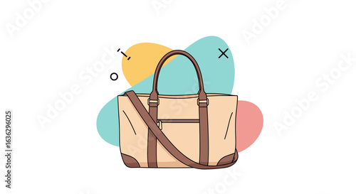 A stylish beige canvas weekend bag with a brown leather strap and accents perfect for travel and everyday use