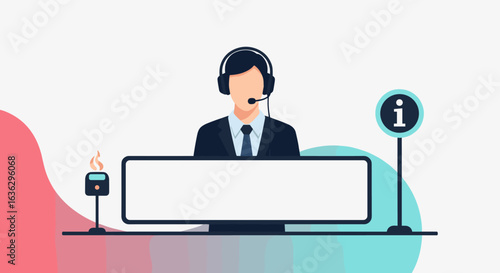 Professional customer support agent providing information and assistance to clients effectively