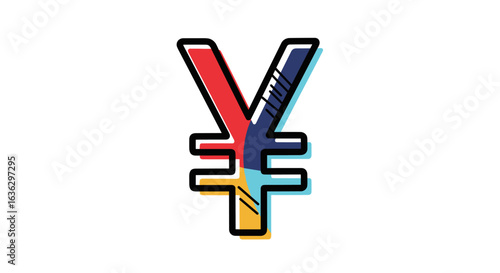 The yen symbol a colorful representation of japanese currency and financial exchange