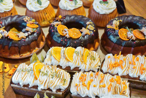 cupcakes with cream and chocolate