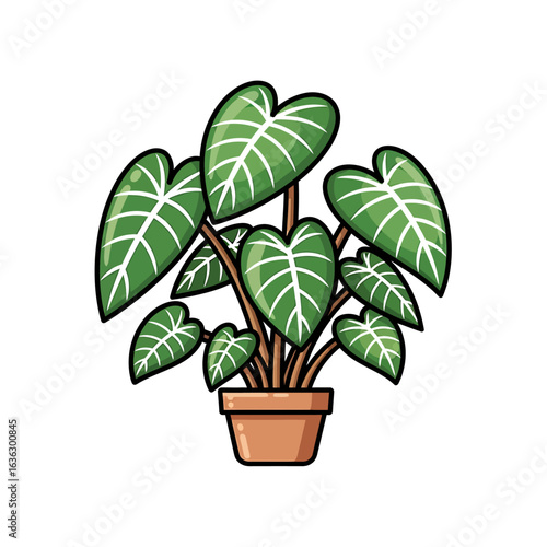 Cute Potted Plant Cartoon Illustration
