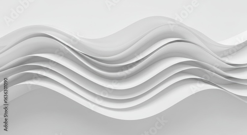 Wallpaper Mural Abstract white wavy layers (1) Torontodigital.ca