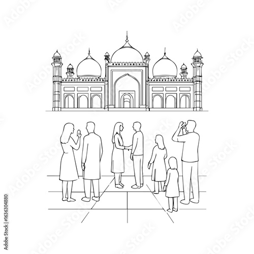 badshahi masjid icon vector 