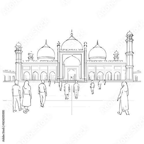 badshahi masjid icon vector 