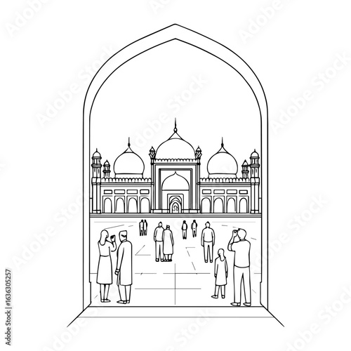 Mughal emperor Shah Jahan,taj mehal vector 