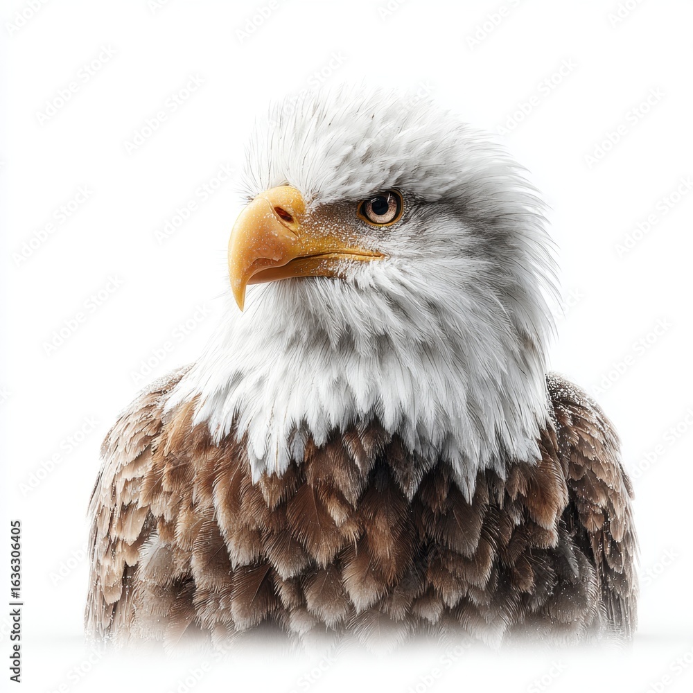 Obraz premium American Bald Eagle Headshot on White