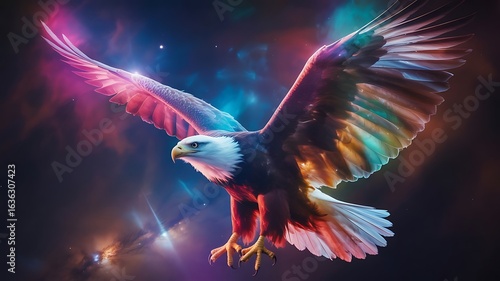 Nebula shaped like soaring eagle in space