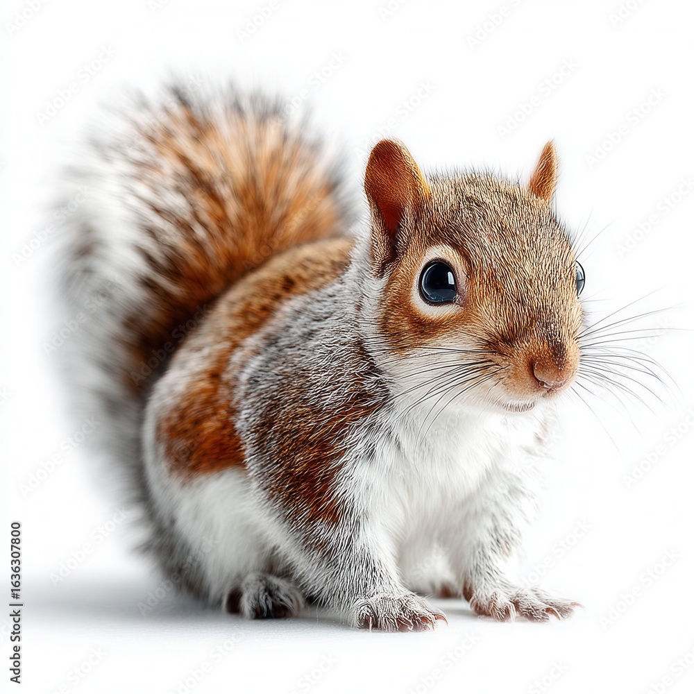 Fototapeta premium Eastern Gray Squirrel Portrait on White