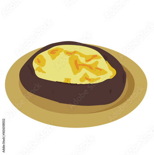 Sweet Potato Creme Brulee.Baked Sweet Potato Creme Brulle 