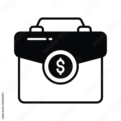 Trendy glyph icon of a formal business bag briefcase