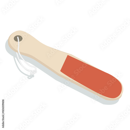 foot file isolated. male enhancement tool.Pumice stone for heels with wooden handle. Tool for pedicure and removal of rough skin on feet.