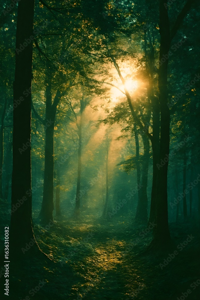 Fototapeta premium sunrise in the forest