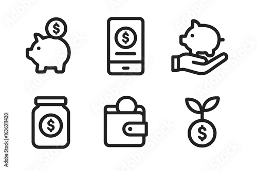 Financial symbols illustrating saving, investing, and managing money effectively for personal finance education