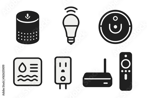 Various smart home devices displayed on a clean background highlighting modern technology for convenience and efficiency