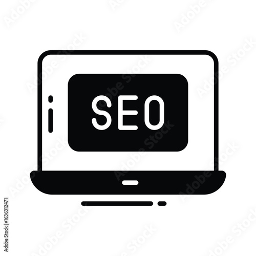 Well crafted glyph icon of search engine optimization SEO