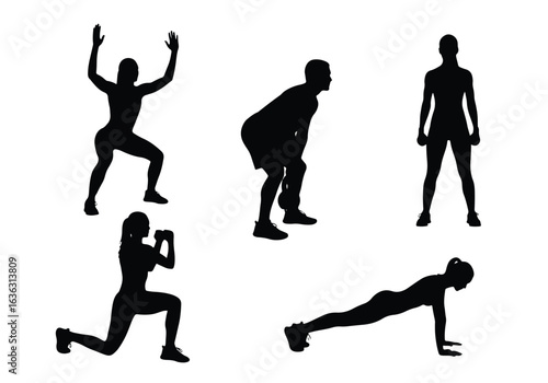 Silhouette of a person performing a kettlebell swing exercise, isolated on white background sports silhouette
