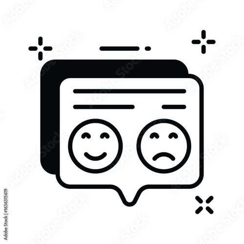 Grab this glyph icon representing user feedback reviews