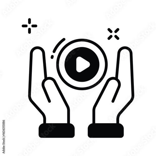 Sleek glyph icon for content marketing and outreach