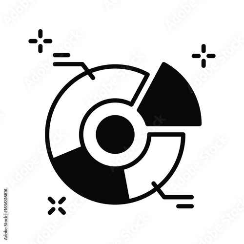 Sleek glyph icon of data and chart infographics