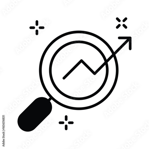 Trendy glyph style icon for SEO analysis overview