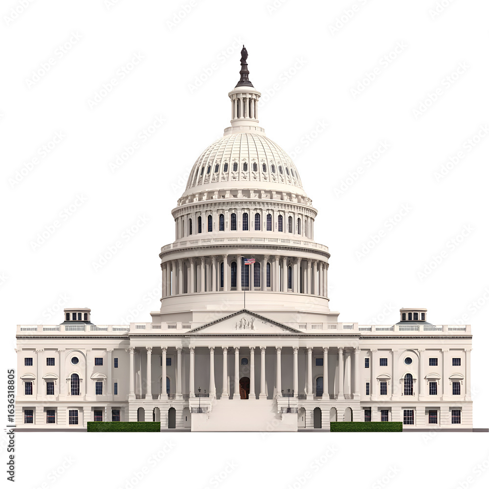 Fototapeta premium Capitol building front view illustration