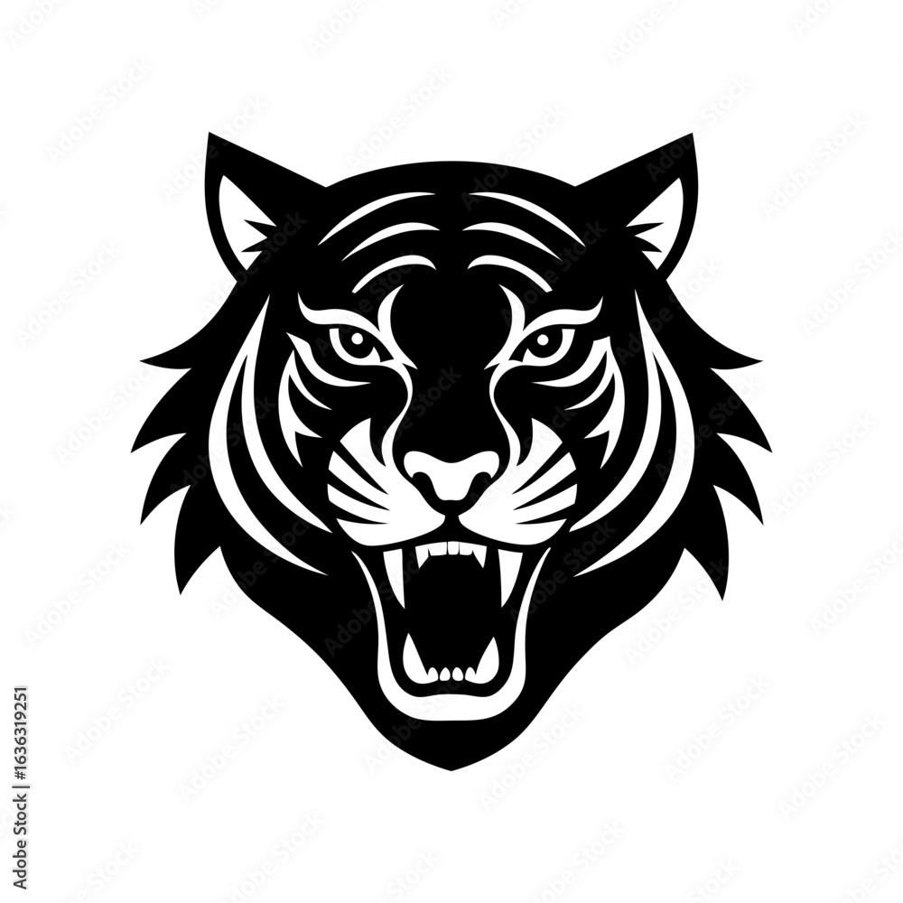 Fototapeta premium tiger logo vector line art