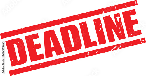 Imminent Deadline Alert Bold Red Deadline Stamp on White Background for Urgent Projects