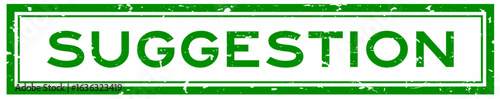 Grunge green suggestion word square rubber seal stamp on white bacckground