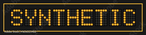 Orange color led banner in word synthetic on black background