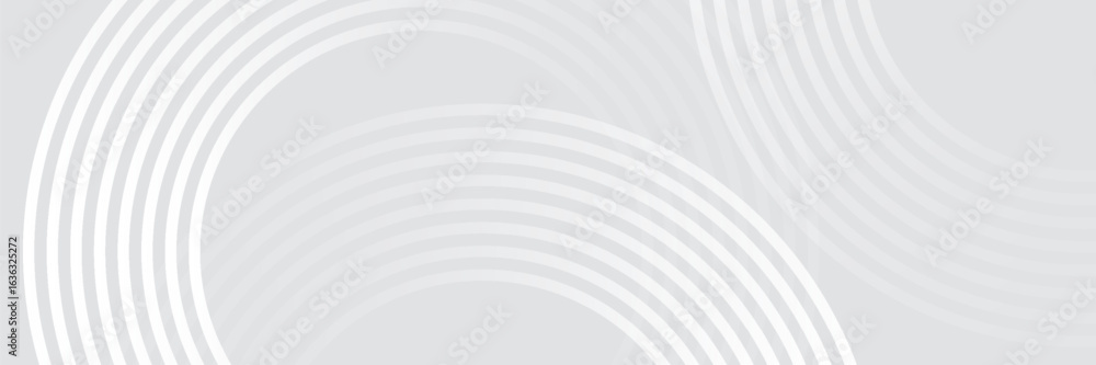 Obraz premium Abstract white glowing geometric lines on gray background illustration.