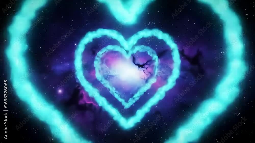 Cosmic Hearts Celestial Love Animation in Space Cosmic Hearts Celestial Love Animation in Space