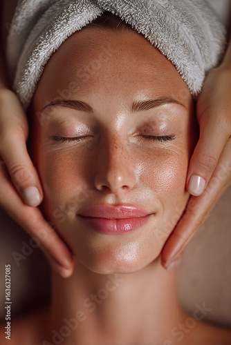 A cosmetologist performs a procedure on a girl's face