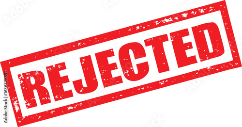 Red Distressed Rejected Stamp Illustrative with Bold Text and White Background