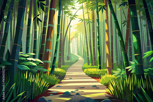 green bamboo forest