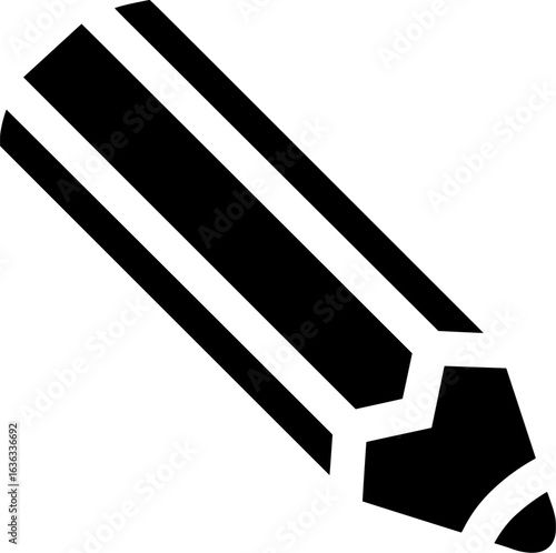 Stylized icon of a pencil used for writing, sketching, and marking.