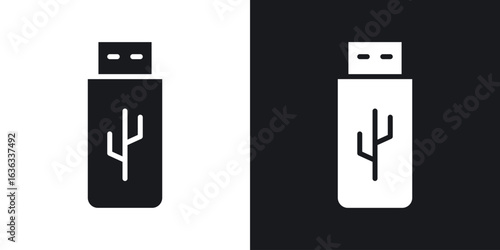usb drive icon flat, silhouette, vector illustrations. flat glyph designs