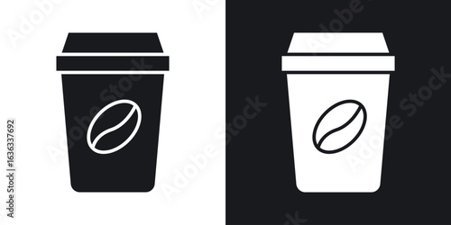 coffee cup icon flat, silhouette, vector illustrations. flat glyph designs