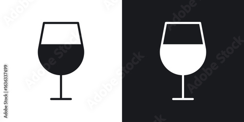 Wine glass icon flat, silhouette, vector illustrations. flat glyph designs