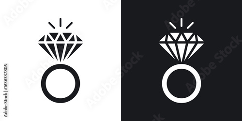 Wedding ring icon flat, silhouette, vector illustrations. flat glyph designs