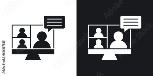 Webinar icon flat, silhouette, vector illustrations. flat glyph designs