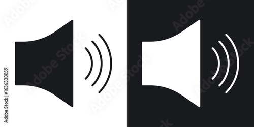 Volume icon flat, silhouette, vector illustrations. flat glyph designs