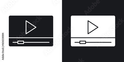 Video tutorial icon flat, silhouette, vector illustrations. flat glyph designs