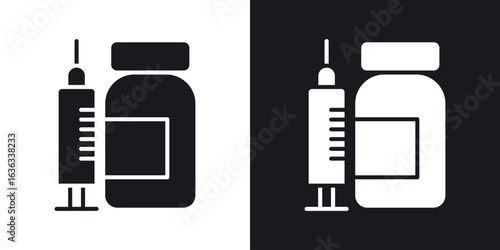 Vaccination icon flat, silhouette, vector illustrations. flat glyph designs