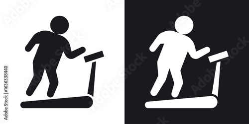 Treadmill icon flat, silhouette, vector illustrations. flat glyph designs